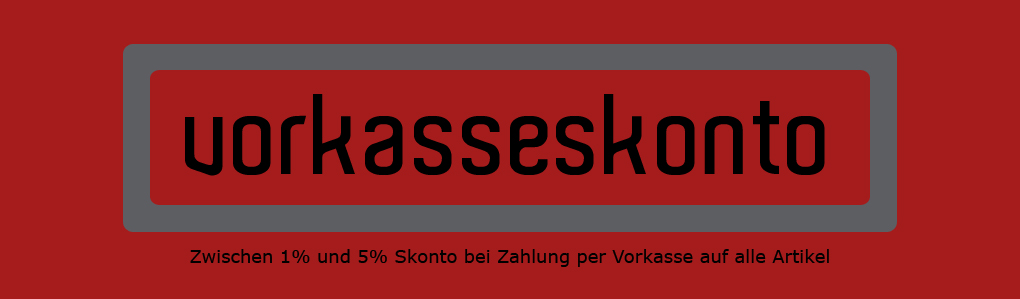Skonto bei Vorkasse auf alle Artikel zum neuen Jahr
